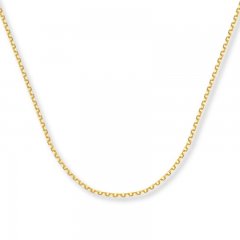 Cable Chain Necklace 14K Yellow Gold 18" Length