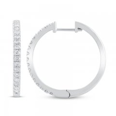 Diamond Hoop Earrings 1/2 ct tw 10K White Gold