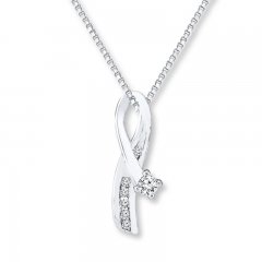 Diamond Necklace 1/6 ct tw Round-cut Sterling Silver