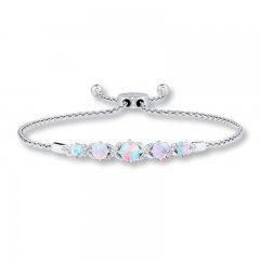 Lab-Created Opal Bolo Bracelet Sterling Silver