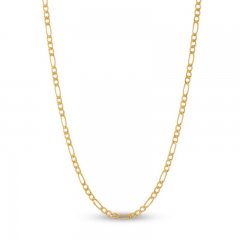 Children's Hollow Figaro Chain Necklace 14K Yellow Gold 13"