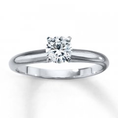 Diamond Solitaire Ring 1/2 carat Round-cut 14K White Gold