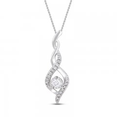 Diamond Necklace 1/10 ct tw Sterling Silver 18"