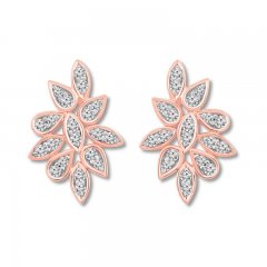 Diamond Earrings 1/3 ct tw Round-cut 10K Rose Gold