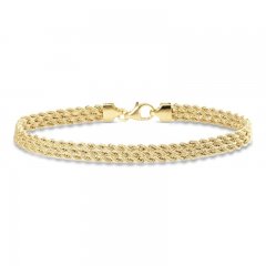 Italian Multi Strand Rope Bracelet 14K Yellow Gold 7.5"