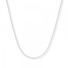 Cable Chain Necklace 14K White Gold 20" Length