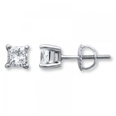 Certified Diamond Earrings 3/4 ct tw Princess-cut 18K Gold