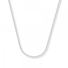 Wheat Chain Necklace 14K White Gold 18" Length