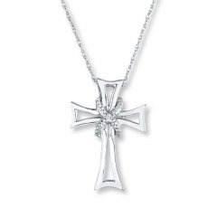 Infinity Cross Necklace Diamond Accent Sterling Silver