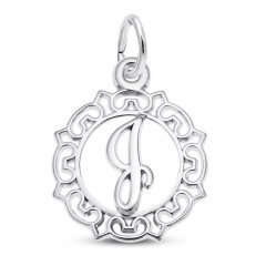 Letter J Charm Sterling Silver