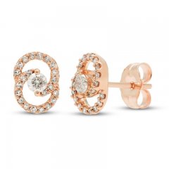 Encircled by Love Diamond Earrings 1/4 ct tw Round-cut 10K Rose Gold