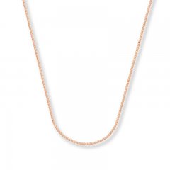 Wheat Chain Necklace 14K Rose Gold 16" Length