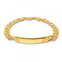 Men's ID Link Bracelet 14K Yellow Gold 8.5" Length