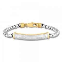 Men's Diamond Bracelet 1/5 ct tw Stainless Steel/Ion-Plating