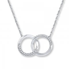 Diamond Necklace 1/10 ct tw Round-cut 10K White Gold