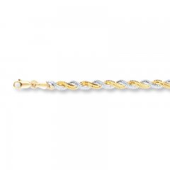 Braided Snake Chain Bracelet 14K Two-Tone Gold