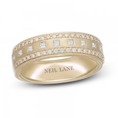 Neil Lane Men's Diamond Wedding Band 3/4 ct tw Sqaure/Round 14K Yellow Gold