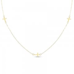 3 Crosses Necklace 10K Yellow Gold 18"