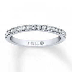 Leo Diamond Wedding Band 1/3 ct tw Round-cut 14K White Gold