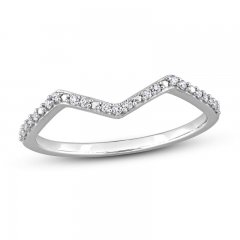 Diamond Wedding Band 1/10 ct tw Round-cut 14K White Gold