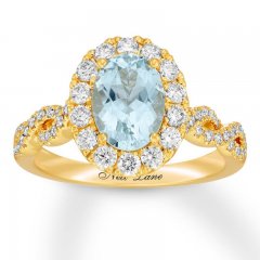 Neil Lane Aquamarine Engagement Ring 3/4 cttw Diamonds 14K Gold