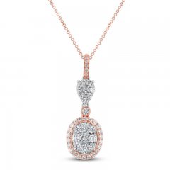 Diamond Necklace 1/2 ct tw Round-cut 10K Rose Gold 18"