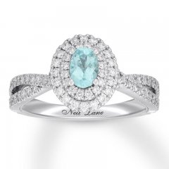 Neil Lane Paraiba Tourmaline Ring 5/8 ct tw Diamonds 14K Gold