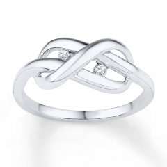 Infinity Knot Ring 1/20 ct tw Diamonds Sterling Silver