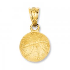 Basketball Charm 14K Yellow Gold