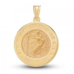 Saint Christopher Medallion Charm 14K Yellow Gold