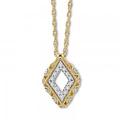 Diamond Necklace 1/6 ct tw Round-cut 14K Yellow Gold