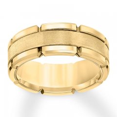 8mm Wedding Band Yellow Tungsten Carbide