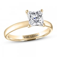 THE LEO Artisan Diamond Solitaire Engagement Ring 1-1/2 ct tw Princess-cut 14K Yellow Gold