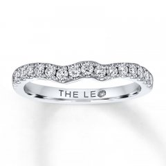 Leo Diamond Wedding Band 3/8 ct tw Round-cut 14K White Gold