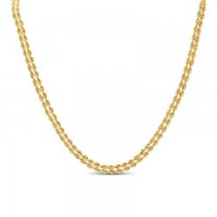 Double Rope Chain Necklace 10K Yellow Gold 18"