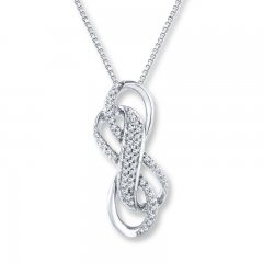 Double Infinity Necklace 1/5 ct tw Diamonds Sterling Silver