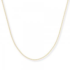 Box Chain Necklace 14K Yellow Gold 16" Length