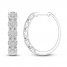 Diamond Hoop Earrings 1 ct tw Round-Cut 10K White Gold