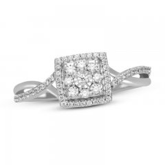 Diamond Ring 1/4 ct tw Round-cut 10K White Gold