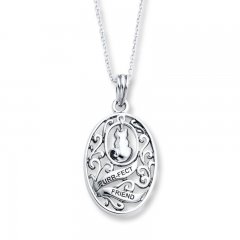 Cat Necklace Purr-fect Friend Sterling Silver