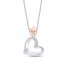 Diamond Apple/Ruler Necklace 1/6 ct tw Round/Baguette 10K Two-Tone Gold 18"