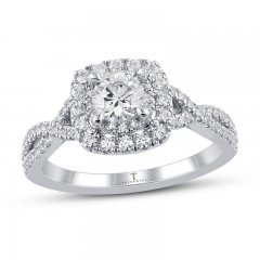 Tolkowsky Diamond Engagement Ring 1 ct tw Round Platinum