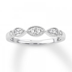 Diamond Anniversary Band 1/10 ct tw Round-cut 10K White Gold