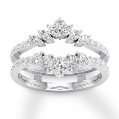 Diamond Enhancer Ring 3/4 ct tw Marquise/Round 14K White Gold