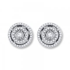 Diamond Earrings 1/4 ct tw Round-cut 10K White Gold