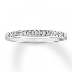 Diamond Wedding Band 1/10 ct tw 10K White Gold