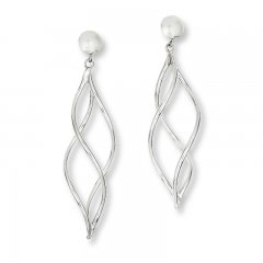 Dangle Earrings 14K White Gold