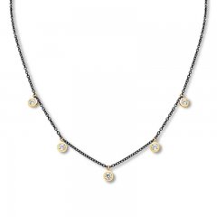 Diamond Necklace 3/4 ct tw 10K Yellow Gold/Stainless Steel