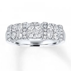 Diamond Anniversary Ring 1 ct tw Round-cut 14K White Gold