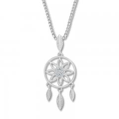 Dream Catcher Necklace 1/20 ct tw Diamonds Sterling Silver